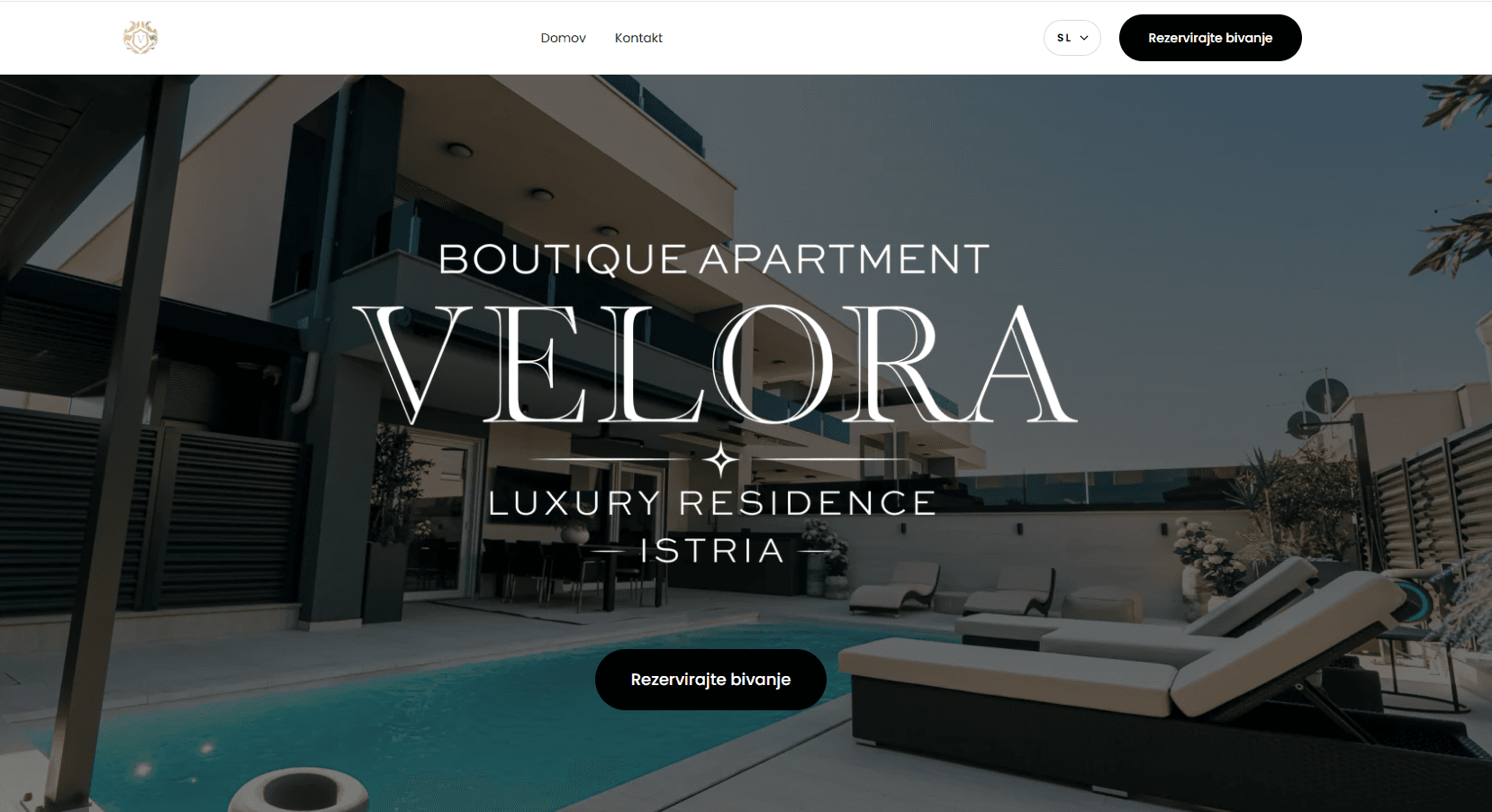 Posnetek spletne strani Boutique Apartment Velora